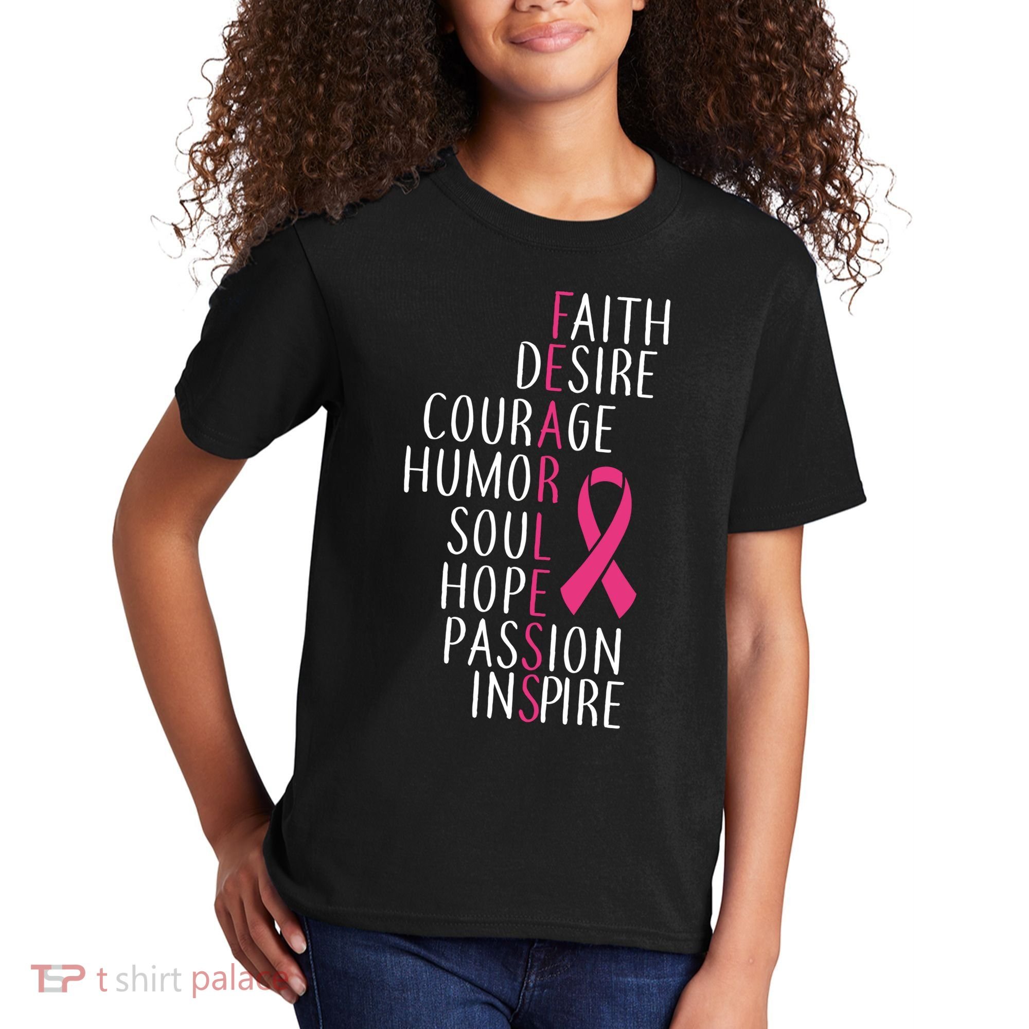 Breast Cancer Awareness Fearless Quote Kids T-Shirt