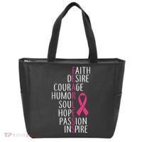 Breast Cancer Awareness Fearless Quote Tote Bag thumb 0