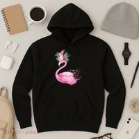 Breast Cancer Awareness Flamingo Floral Hoodie thumb 3