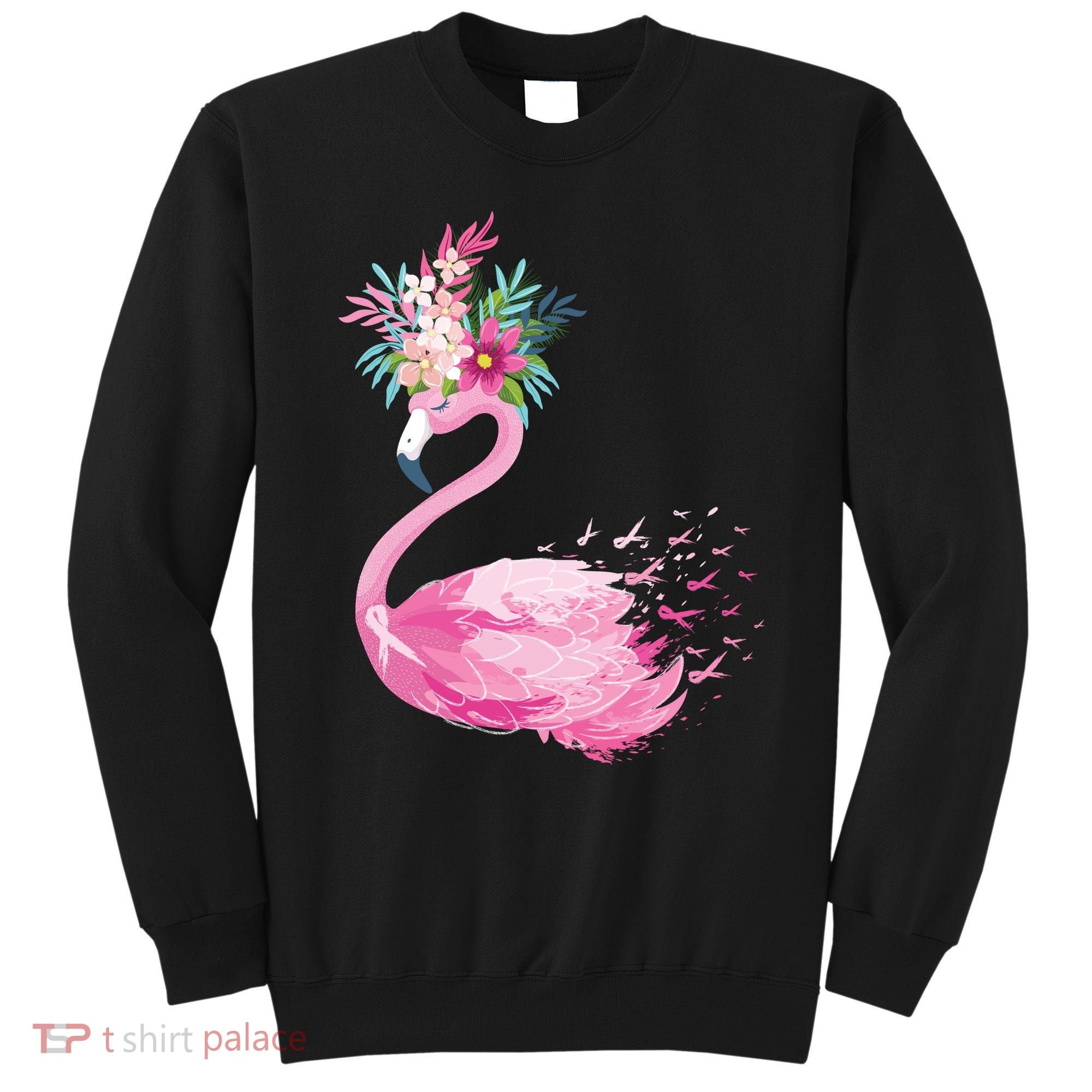 Breast Cancer Awareness Flamingo Floral Sweatshirt