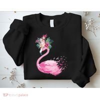 Breast Cancer Awareness Flamingo Floral Sweatshirt thumb 2