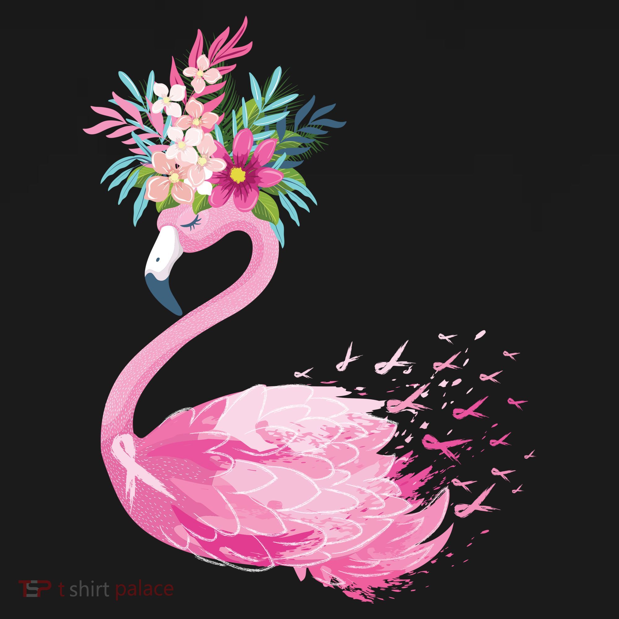 Breast Cancer Awareness Flamingo Floral Sweatshirt