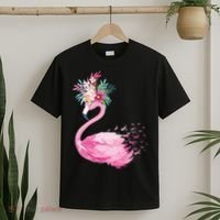 Breast Cancer Awareness Flamingo Floral T-Shirt thumb 2
