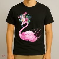 Breast Cancer Awareness Flamingo Floral T-Shirt thumb 3
