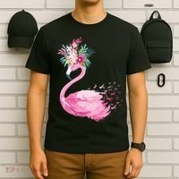 Breast Cancer Awareness Flamingo Floral T-Shirt thumb 6