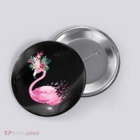 Breast Cancer Awareness Flamingo Floral Button thumb 0