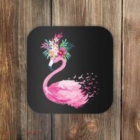 Breast Cancer Awareness Flamingo Floral Coaster thumb 0