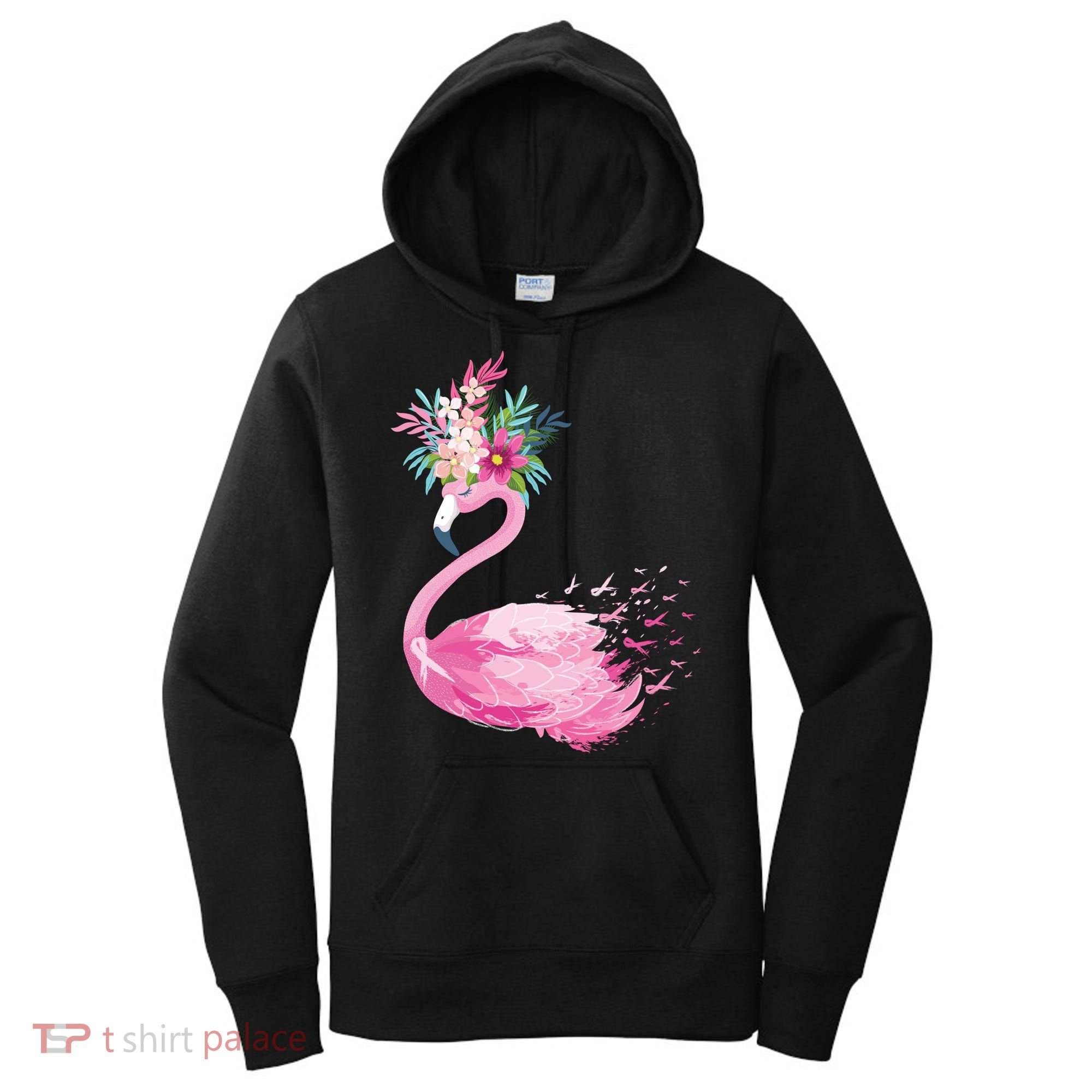 Breast Cancer Awareness Flamingo Floral Women's Hoodie