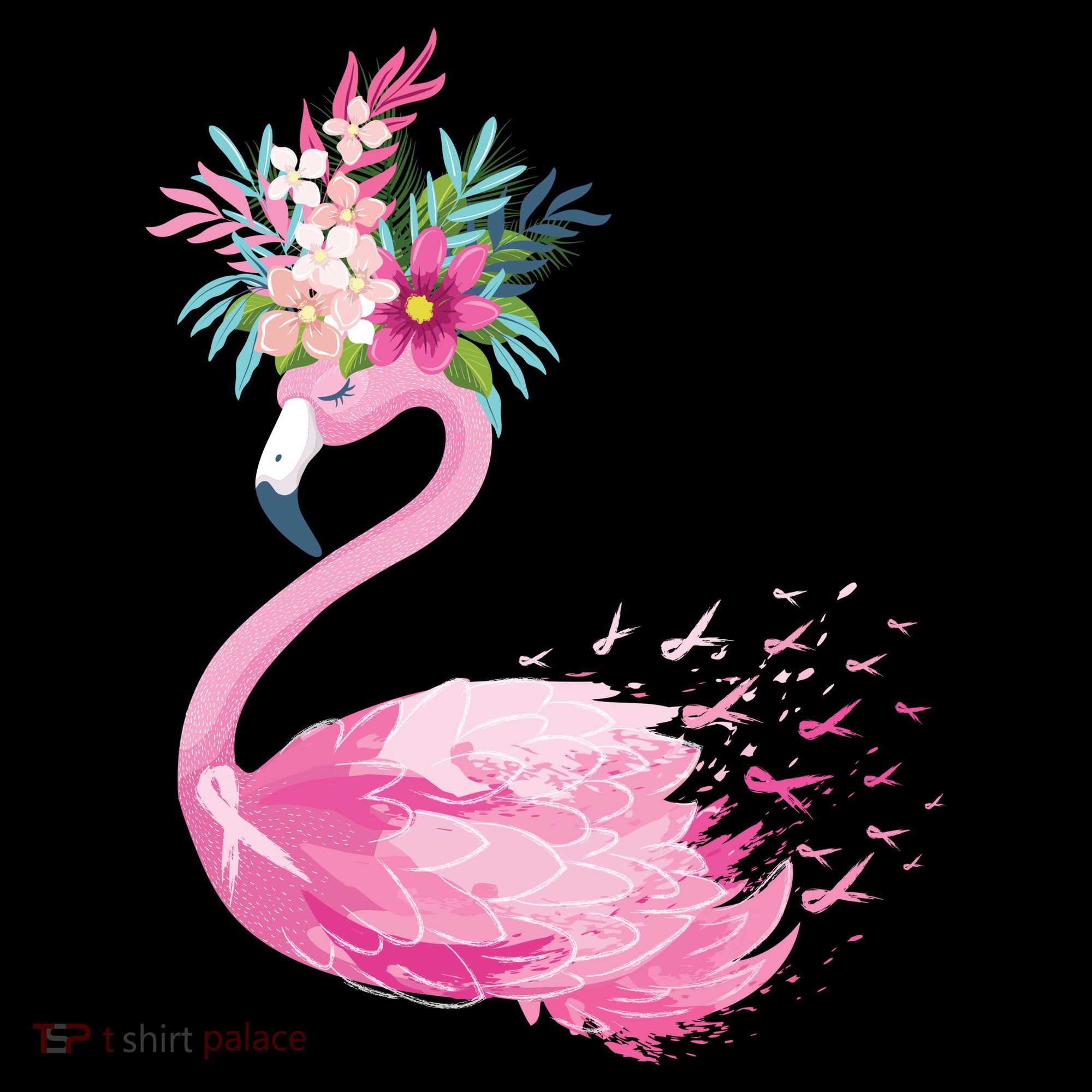 Breast Cancer Awareness Flamingo Floral Women's Hoodie