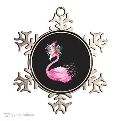 Breast Cancer Awareness Flamingo Floral Ornament