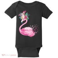 Breast Cancer Awareness Flamingo Floral Baby Bodysuit thumb 0