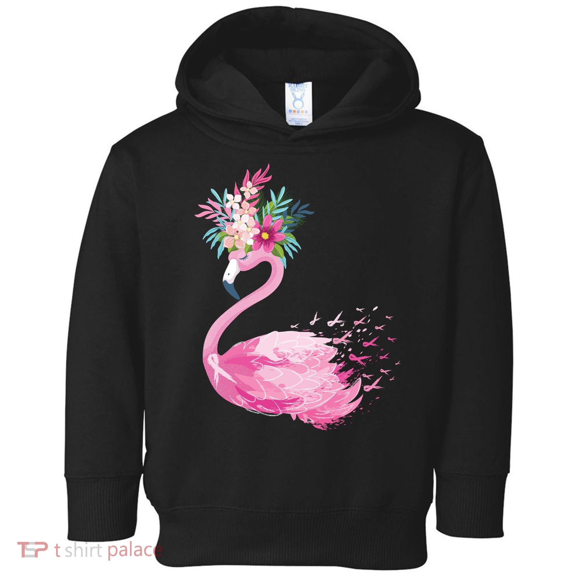 Breast Cancer Awareness Flamingo Floral Toddler Hoodie