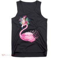 Breast Cancer Awareness Flamingo Floral Tank Top thumb 0