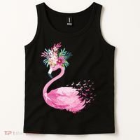 Breast Cancer Awareness Flamingo Floral Tank Top thumb 2