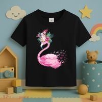 Breast Cancer Awareness Flamingo Floral Toddler T-Shirt thumb 3