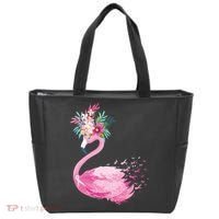 Breast Cancer Awareness Flamingo Floral Tote Bag thumb 0