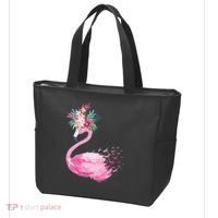 Breast Cancer Awareness Flamingo Floral Tote Bag thumb 3