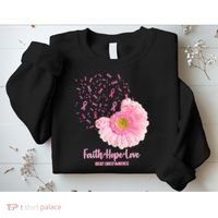 Breast Cancer Awareness Flowers Ribbons Sweatshirt thumb 2