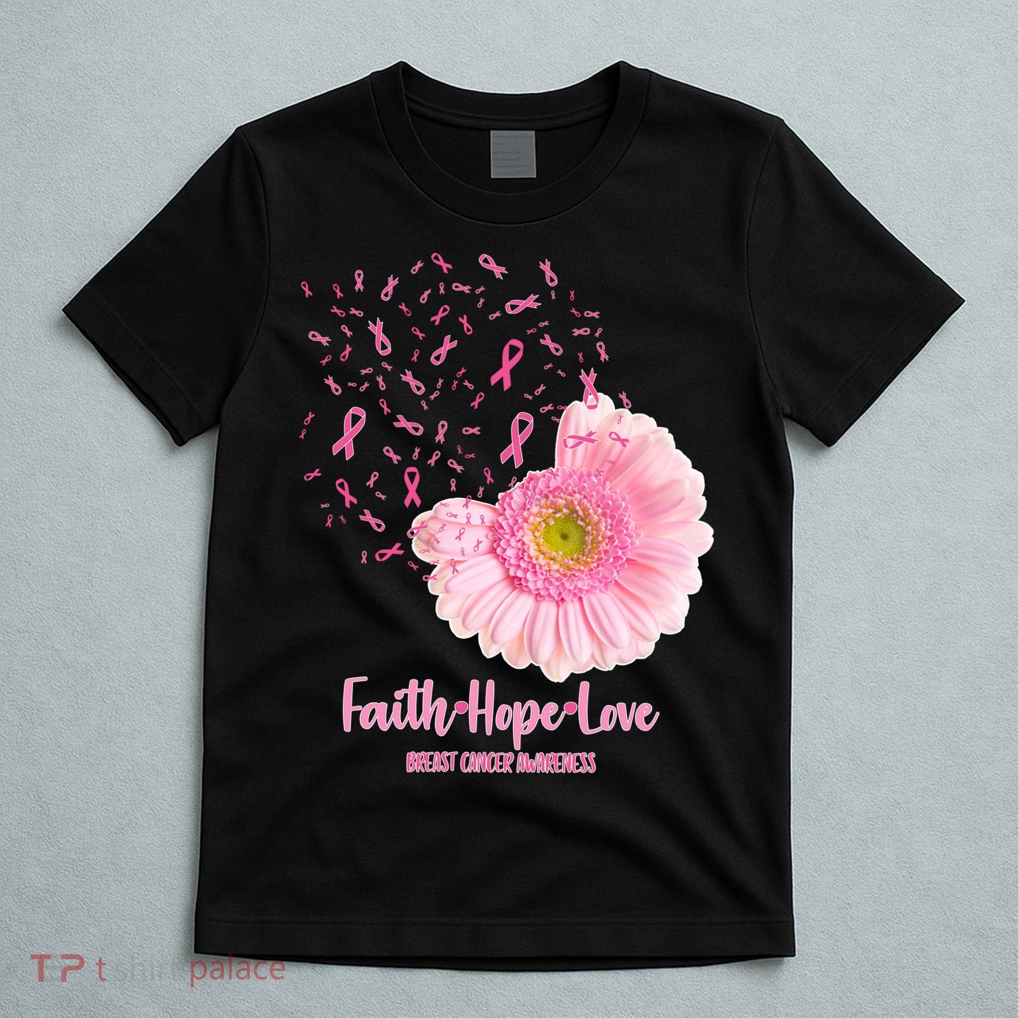 Breast Cancer Awareness Flowers Ribbons T-Shirt