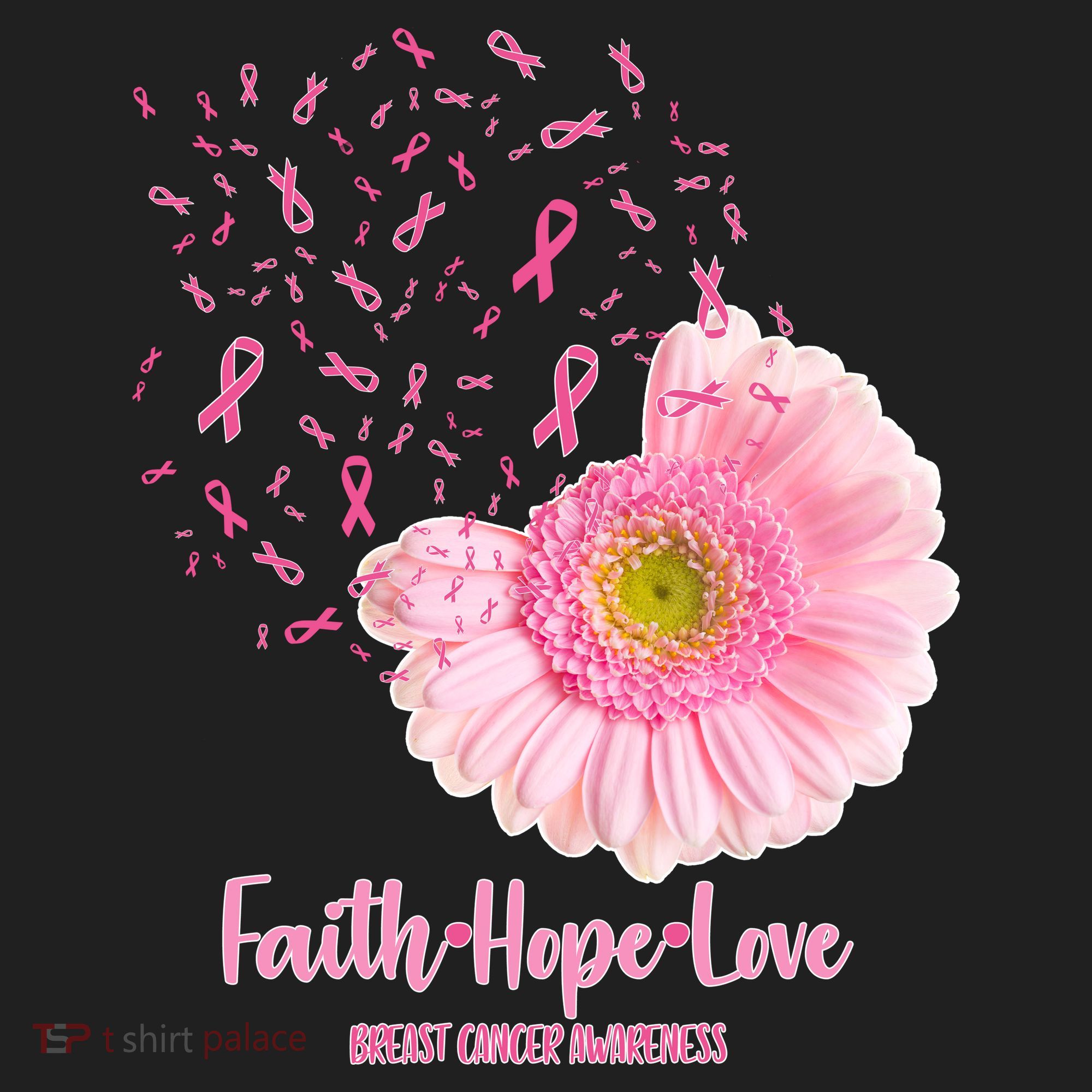 Breast Cancer Awareness Flowers Ribbons Beanie