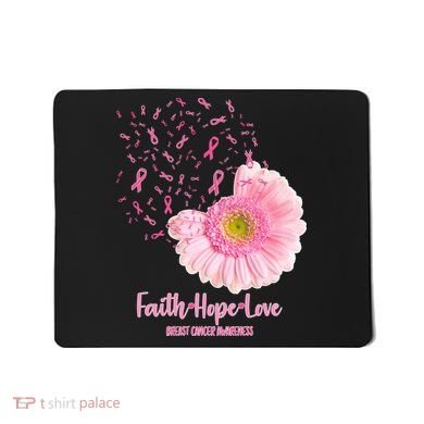 Breast Cancer Awareness Flowers Ribbons Mousepad