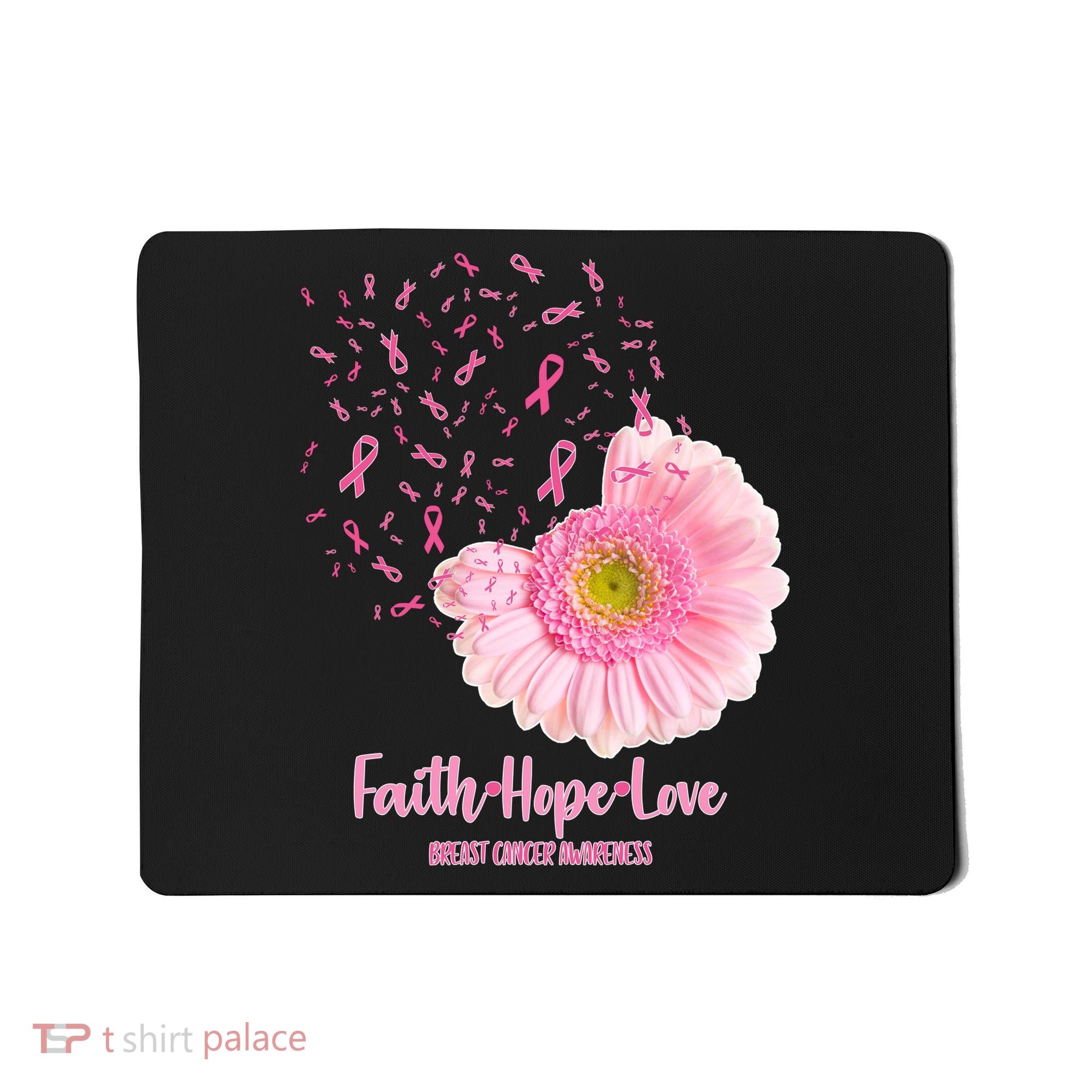 Breast Cancer Awareness Flowers Ribbons Mousepad