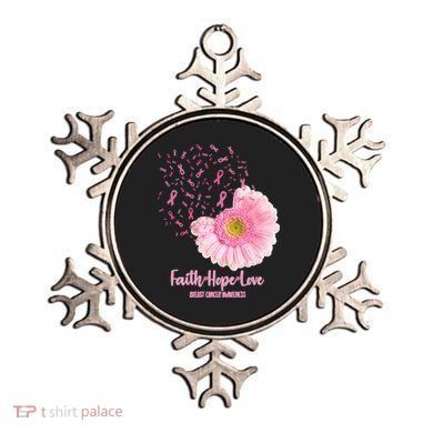 Breast Cancer Awareness Flowers Ribbons Ornament