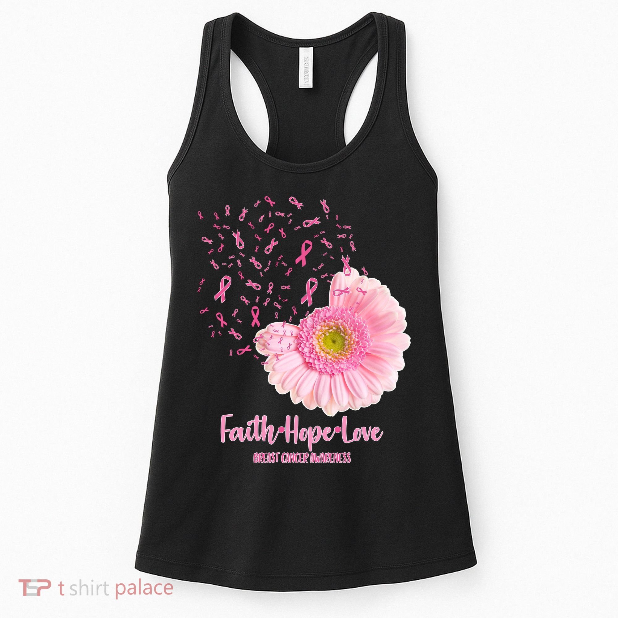 Breast Cancer Awareness Flowers Ribbons Women's Tank Top