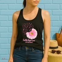 Breast Cancer Awareness Flowers Ribbons Women's Tank Top thumb 2