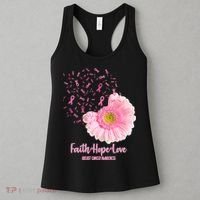 Breast Cancer Awareness Flowers Ribbons Women's Tank Top thumb 3
