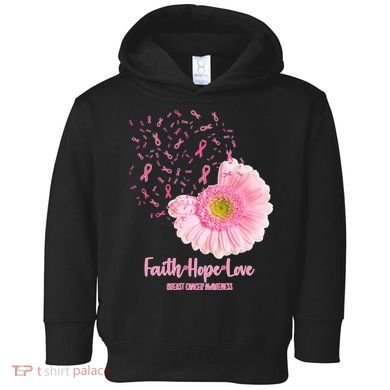 Breast Cancer Awareness Flowers Ribbons Toddler Hoodie