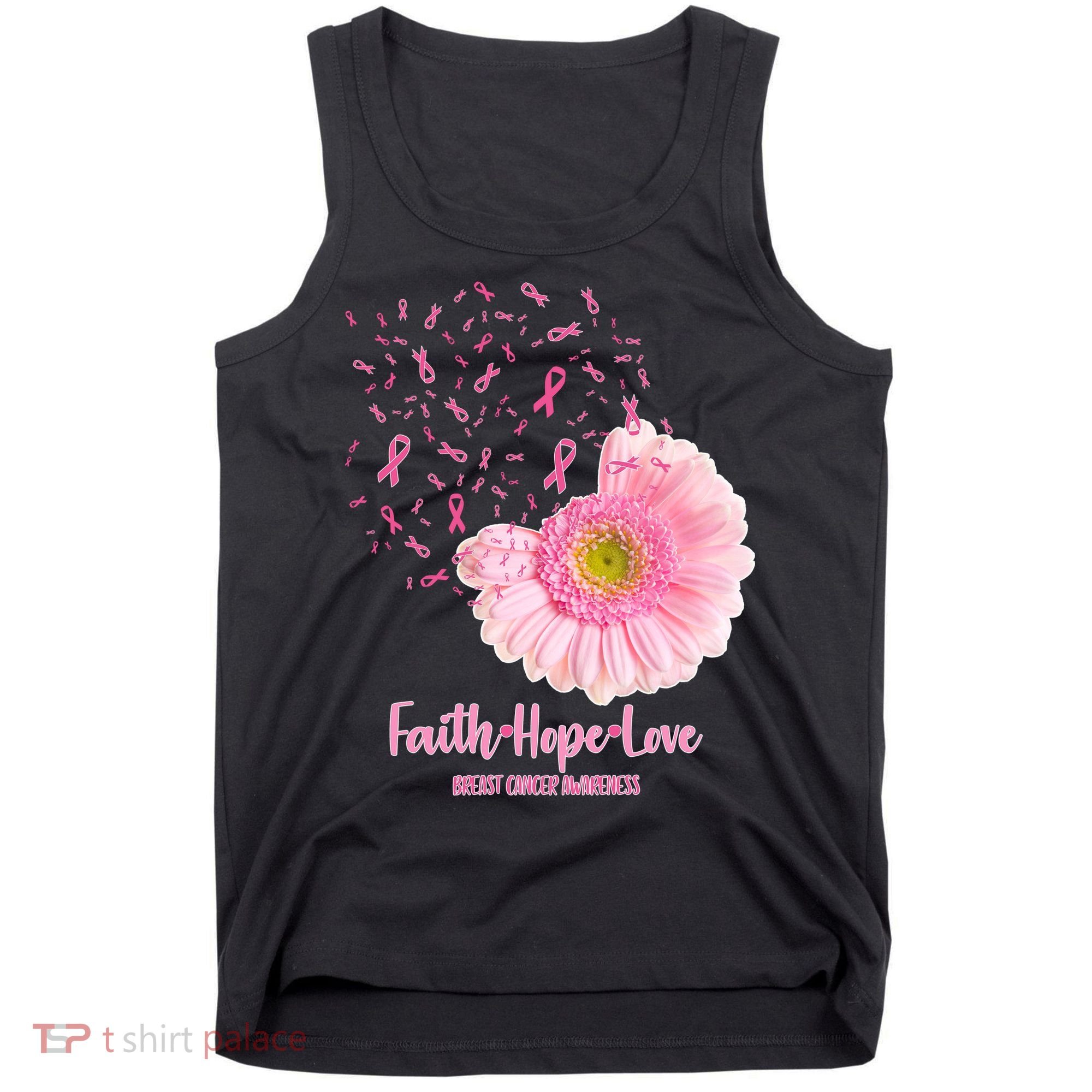 Breast Cancer Awareness Flowers Ribbons Tank Top