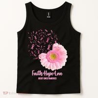Breast Cancer Awareness Flowers Ribbons Tank Top thumb 2