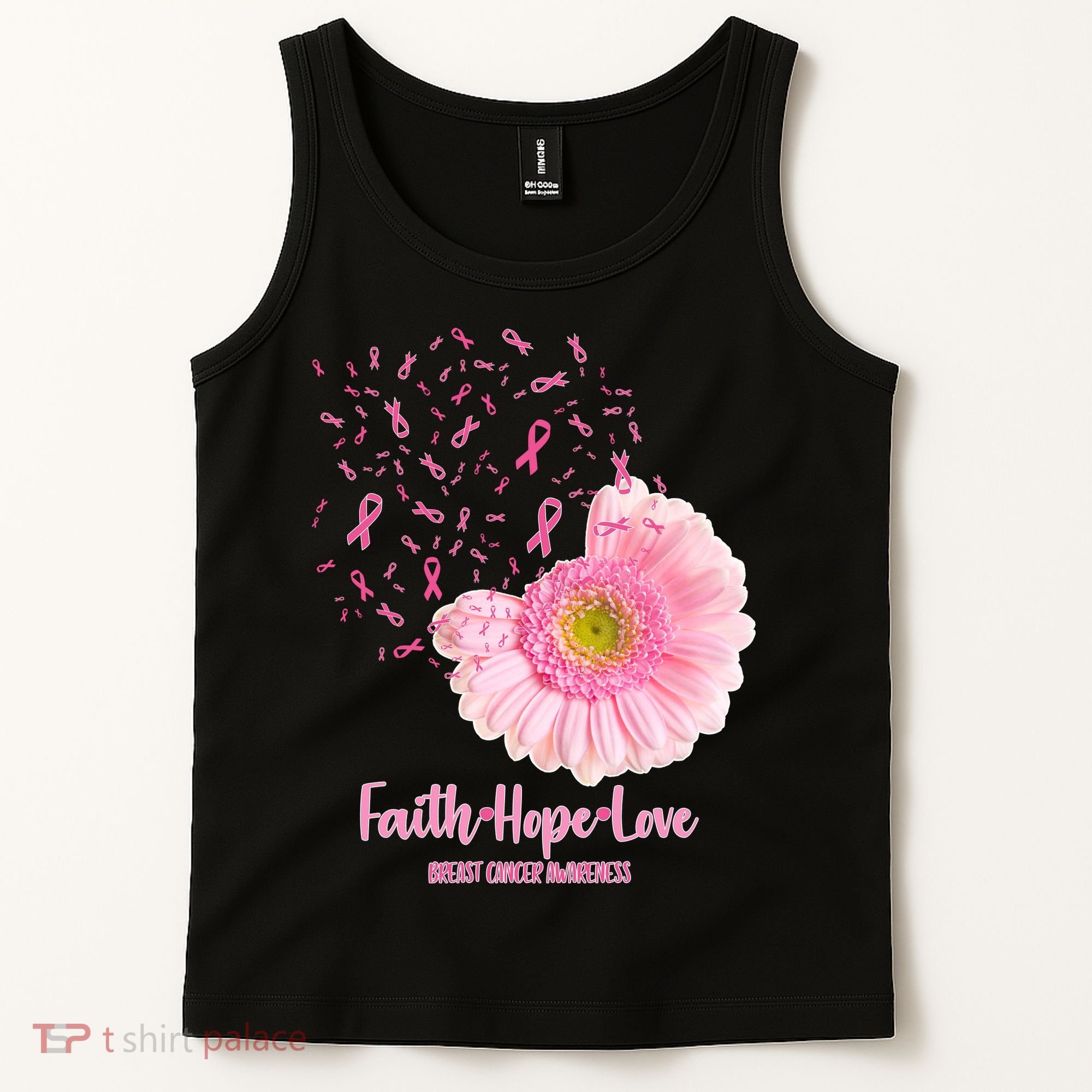 Breast Cancer Awareness Flowers Ribbons Tank Top