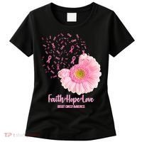 Breast Cancer Awareness Flowers Ribbons Women's T-Shirt thumb 0