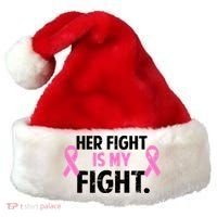 Breast Cancer Awareness Her Fight Is My Fight Santa Hat thumb 0