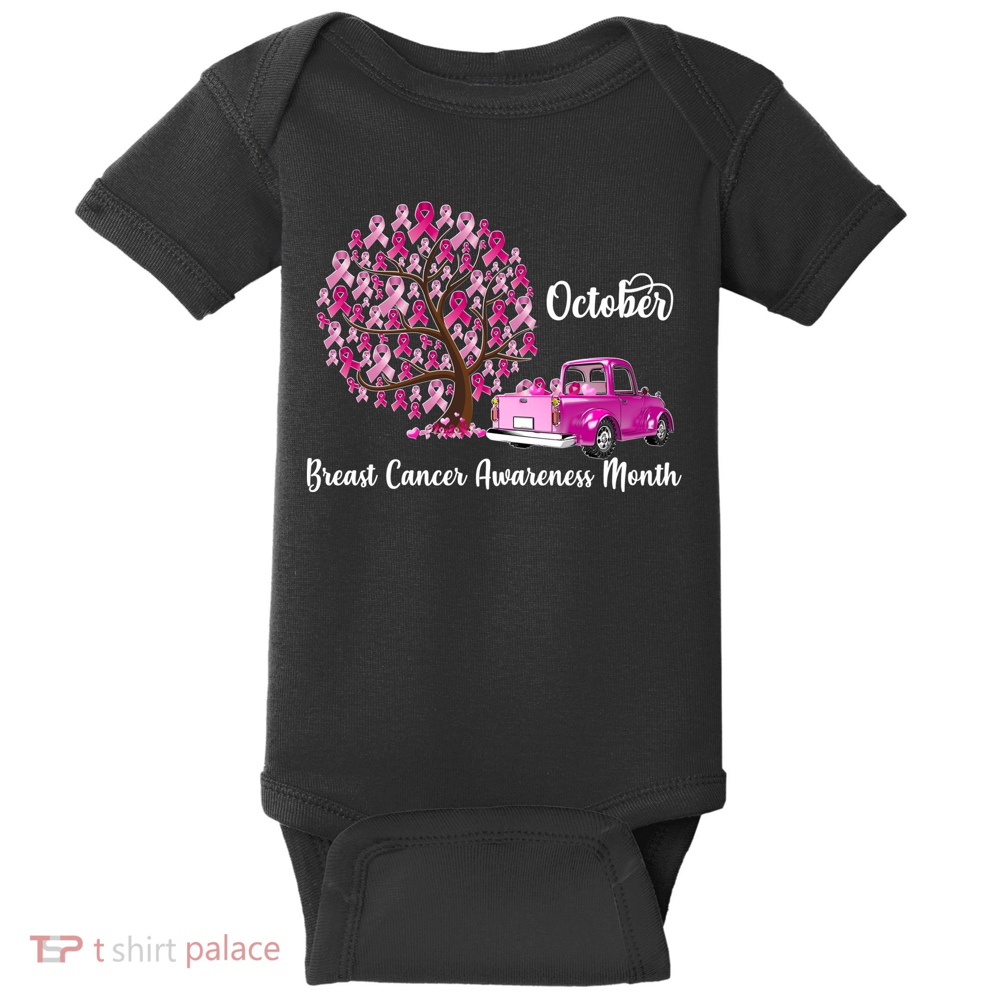 Breast Cancer Awareness Month October Roots Baby Bodysuit