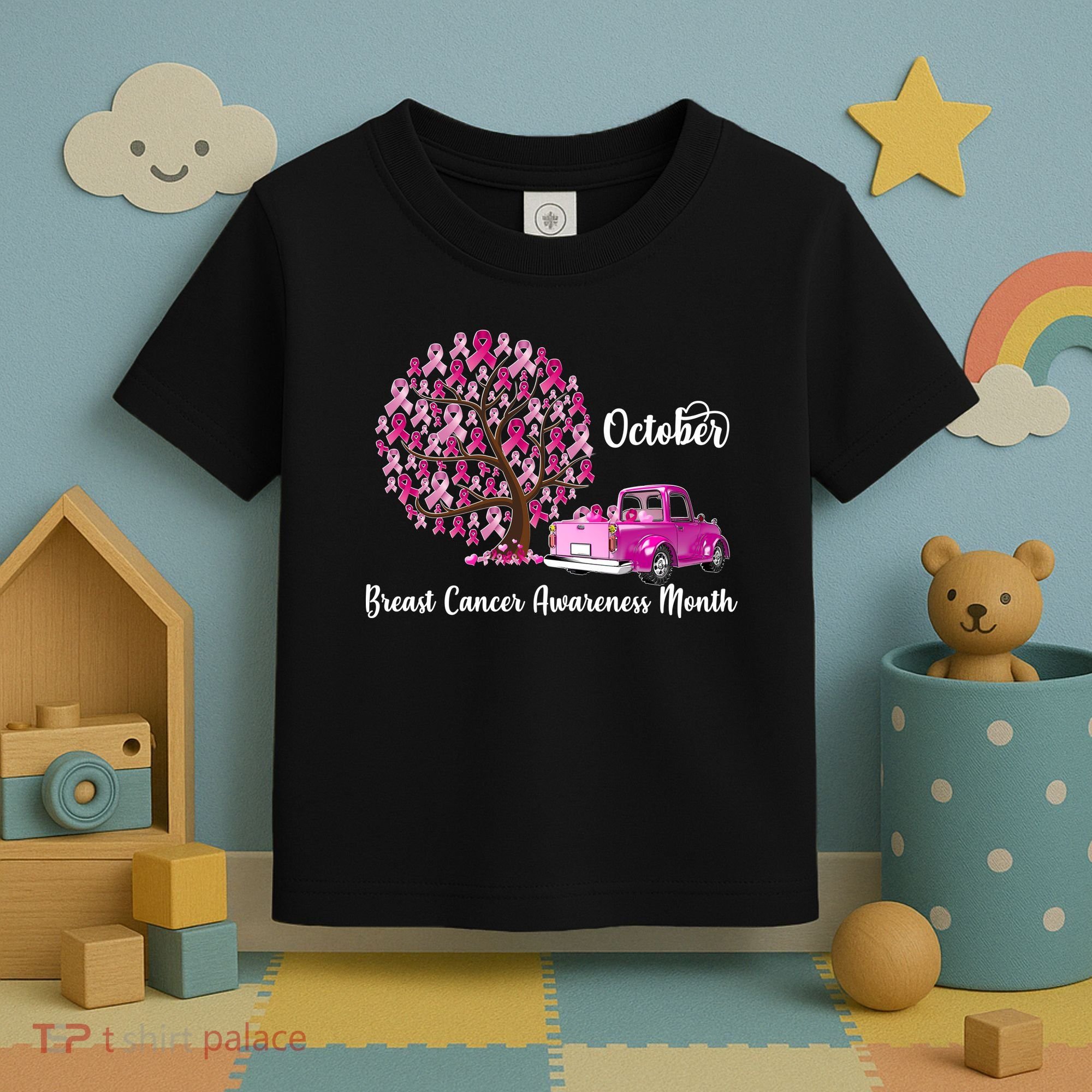 Breast Cancer Awareness Month October Roots Toddler T-Shirt