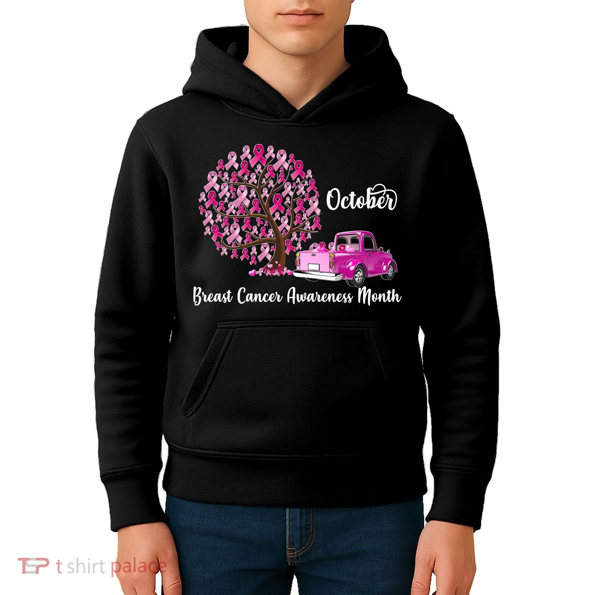 Breast Cancer Awareness Month October Roots Kids Hoodie