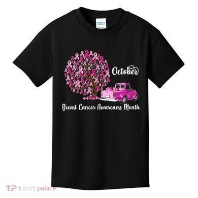 Breast Cancer Awareness Month October Roots Kids T-Shirt