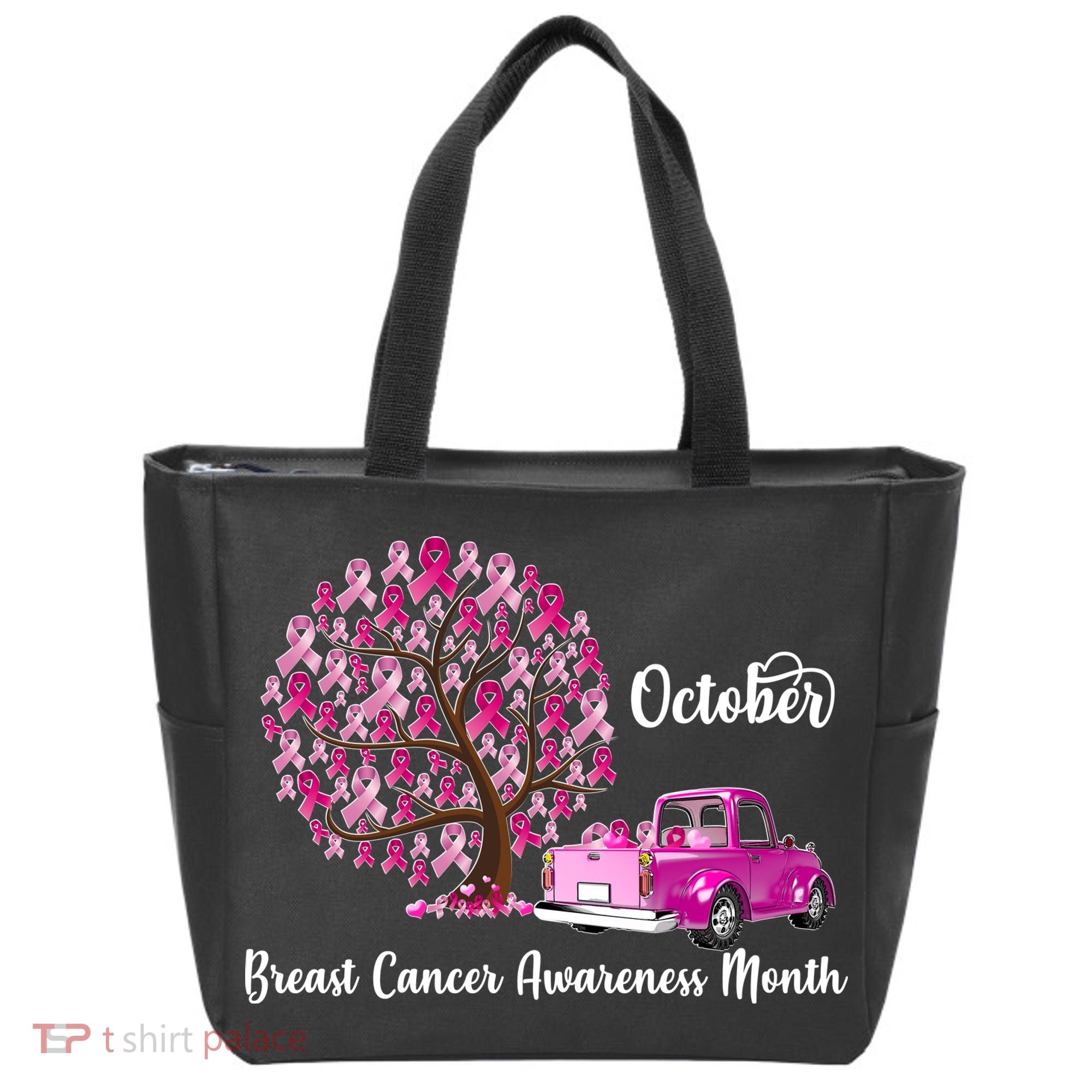 Breast Cancer Awareness Month October Roots Tote Bag