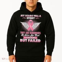 Breast Cancer Awareness My Scars Tell A Story Hoodie thumb 2