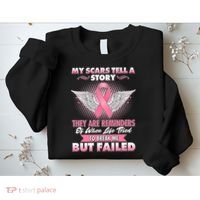 Breast Cancer Awareness My Scars Tell A Story Sweatshirt thumb 2