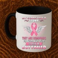 Breast Cancer Awareness My Scars Tell A Story Coffee Mug thumb 2