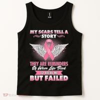 Breast Cancer Awareness My Scars Tell A Story Tank Top thumb 2