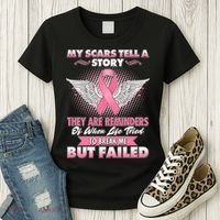 Breast Cancer Awareness My Scars Tell A Story Women's T-Shirt thumb 3