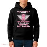 Breast Cancer Awareness My Scars Tell A Story Kids Hoodie thumb 4