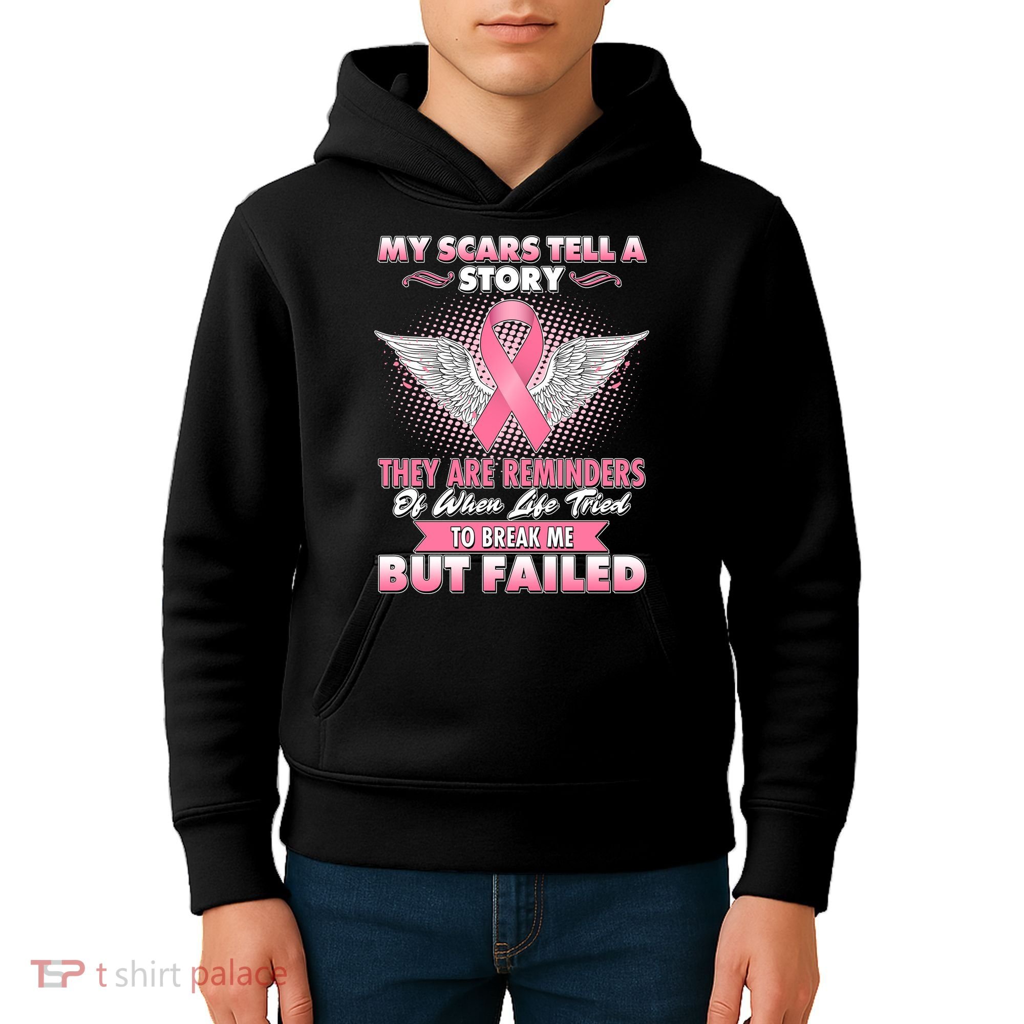 Breast Cancer Awareness My Scars Tell A Story Kids Hoodie