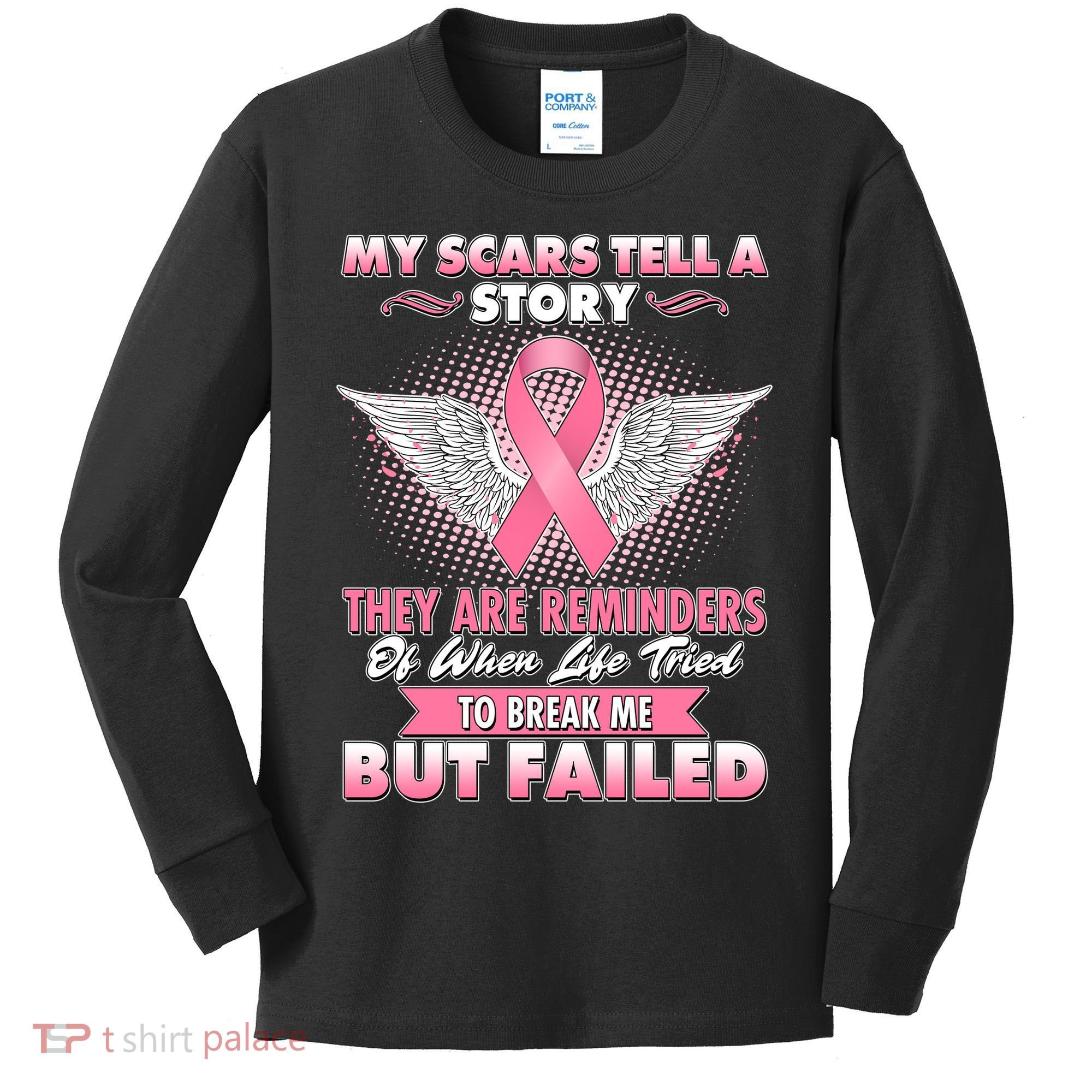 Breast Cancer Awareness My Scars Tell A Story Kids Long Sleeve Shirt
