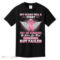 Breast Cancer Awareness My Scars Tell A Story Kids T-Shirt thumb 0